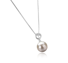 Colgante de perlas Perla de Agua Dulce de calidad AAAA de 10 a 11mm en color Blanco