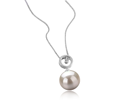 Colgante de perlas Perla de Agua Dulce de calidad AAAA de 10 a 11mm en color Blanco