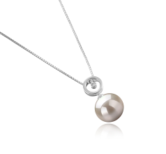 Colgante de perlas Perla de Agua Dulce de calidad AAAA de 10 a 11mm en color Blanco