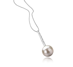 Colgante de perlas Perla de Agua Dulce de calidad AAAA de 10 a 11mm en color Blanco
