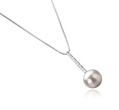 Colgante de perlas Perla de Agua Dulce de calidad AAAA de 10 a 11mm en color Blanco