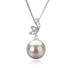 Colgante de perlas Perla de Agua Dulce de calidad AAAA de 10 a 11mm en color Blanco