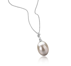 Colgante de perlas Perla de Agua Dulce de calidad AAA de 9 a 10mm en color Blanco