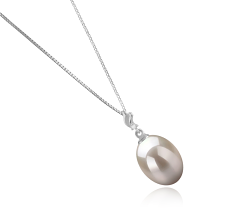 Colgante de perlas Perla de Agua Dulce de calidad AAA de 9 a 10mm en color Blanco