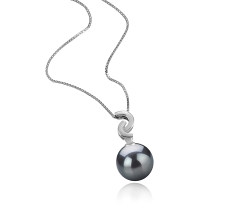 Colgante de perlas Perla Tahití de calidad AAA de 10 a 11mm en color Negro