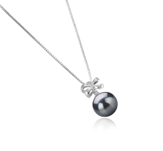 Colgante de perlas Perla Tahití de calidad AAA de 10 a 11mm en color Negro