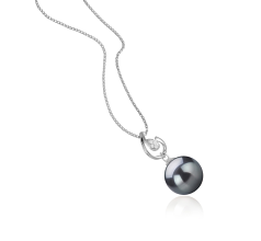 Colgante de perlas Perla Tahití de calidad AAA de 10 a 11mm en color Negro