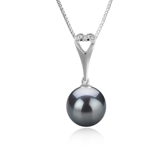 Colgante de perlas Perla Tahití de calidad AAA de 10 a 11mm en color Negro
