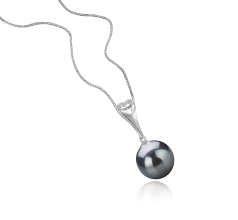 Colgante de perlas Perla Tahití de calidad AAA de 10 a 11mm en color Negro