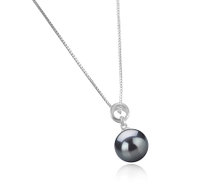 Colgante de perlas Perla Tahití de calidad AAA de 10 a 11mm en color Negro