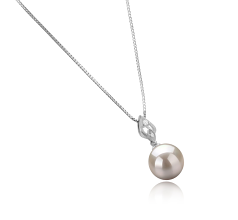 Colgante de perlas Perla de Agua Dulce de calidad AAAA de 10 a 11mm en color Blanco