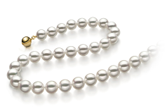 Collar de perlas Perla Akoya Japonesa de calidad Hanadama - AAAA de 8 a 8.5mm en color Blanco