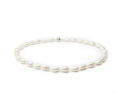 Collar de perlas Perla de Agua Dulce de calidad Barroco de 10 a 11mm en color Blanco