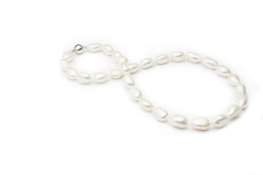 Collar de perlas Perla de Agua Dulce de calidad Barroco de 10 a 11mm en color Blanco