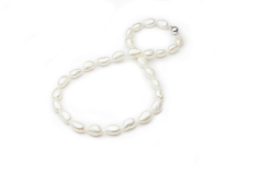 Collar de perlas Perla de Agua Dulce de calidad Barroco de 10 a 11mm en color Blanco