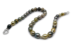 Collar de perlas Perla Tahití de calidad Barroco de 8 a 10mm en color Multicolor