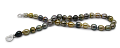 Collar de perlas Perla Tahití de calidad Barroco de 8 a 10mm en color Multicolor