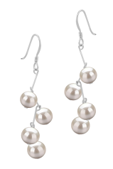 Par de pendientes de perlas Perla de Agua Dulce de calidad AA de 6 a 7mm en color Blanco
