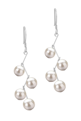 Par de pendientes de perlas Perla de Agua Dulce de calidad AA de 6 a 7mm en color Blanco