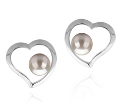 Par de pendientes de perlas Perla de Agua Dulce de calidad AAAA de 5 a 6mm en color Blanco