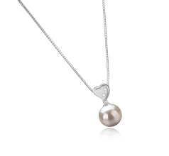 Colgante de perlas Perla de Agua Dulce de calidad AAAA de 9 a 10mm en color Blanco