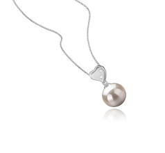 Colgante de perlas Perla de Agua Dulce de calidad AAAA de 9 a 10mm en color Blanco