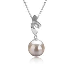 Colgante de perlas Perla de Agua Dulce de calidad AAAA de 9 a 10mm en color Blanco
