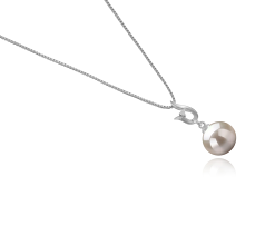 Colgante de perlas Perla de Agua Dulce de calidad AAAA de 9 a 10mm en color Blanco