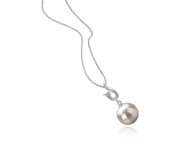 Colgante de perlas Perla de Agua Dulce de calidad AAAA de 9 a 10mm en color Blanco