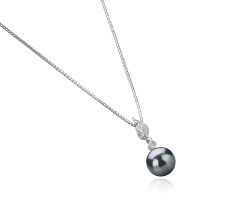 Colgante de perlas Perla de Agua Dulce de calidad AAAA de 8 a 9mm en color Negro