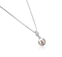 Colgante de perlas Perla de Agua Dulce de calidad AAAA de 8 a 9mm en color Blanco