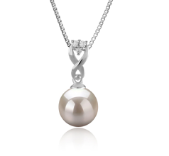 Colgante de perlas Perla de Agua Dulce de calidad AAAA de 8 a 9mm en color Blanco