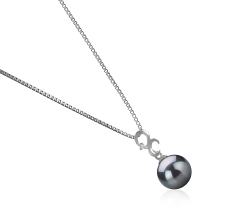 Colgante de perlas Perla Akoya Japonesa de calidad AA de 8 a 9mm en color Negro