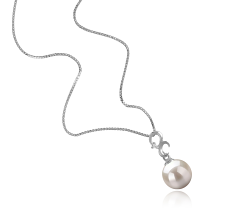 Colgante de perlas Perla Akoya Japonesa de calidad AA de 8 a 9mm en color Blanco