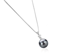 Colgante de perlas Perla Akoya Japonesa de calidad AA de 8 a 9mm en color Negro
