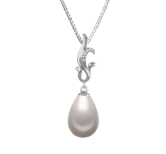 Colgante de perlas Perla de Agua Dulce de calidad AAA de 10 a 11mm en color Blanco