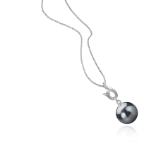Colgante de perlas Perla Tahití de calidad AAA de 9 a 10mm en color Negro
