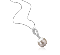 Colgante de perlas Perla de Agua Dulce de calidad AAAA de 9 a 10mm en color Blanco