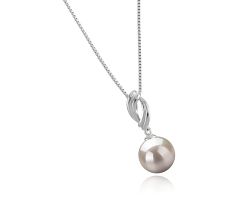Colgante de perlas Perla de Agua Dulce de calidad AAAA de 9 a 10mm en color Blanco