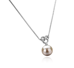 Colgante de perlas Perla de Agua Dulce de calidad AAAA de 9 a 10mm en color Blanco