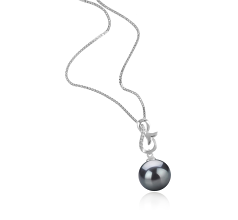Colgante de perlas Perla Tahití de calidad AAA de 9 a 10mm en color Negro
