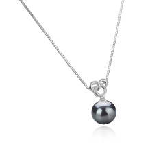 Colgante de perlas Perla Tahití de calidad AAA de 9 a 10mm en color Negro