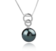Colgante de perlas Perla Tahití de calidad AAA de 12 a 13mm en color Negro