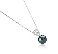 Colgante de perlas Perla Tahití de calidad AAA de 12 a 13mm en color Negro