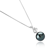 Colgante de perlas Perla Tahití de calidad AAA de 12 a 13mm en color Negro