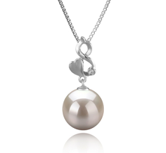 Colgante de perlas Perla de Agua Dulce de calidad AAAA de 10 a 11mm en color Blanco