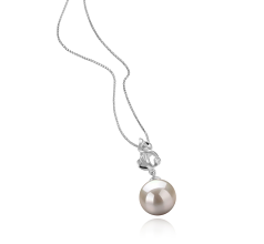 Colgante de perlas Perla de Agua Dulce de calidad AAAA de 10 a 11mm en color Blanco