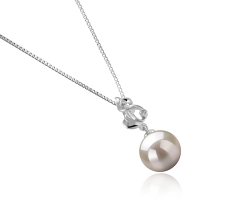 Colgante de perlas Perla de Agua Dulce de calidad AAAA de 10 a 11mm en color Blanco