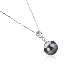 Colgante de perlas Perla Tahití de calidad AAA de 10 a 11mm en color Negro