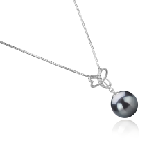 Colgante de perlas Perla Tahití de calidad AAA de 10 a 11mm en color Negro